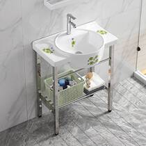 Small-sized floor-standing ceramic washbasin toilet wash basin simple bracket balcony column Basin