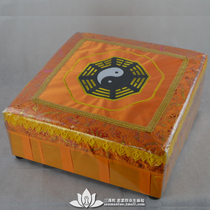 Wooden square worship chair Home decoration Bagua Lotus embroidery mat Solid Wood worship mat Buddhist supplies Worship Buddha worship Buddha stool