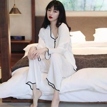 Pajamas women 2021 New Summer Ice Silk thin style Net red popular home clothing spring and autumn can be worn outside