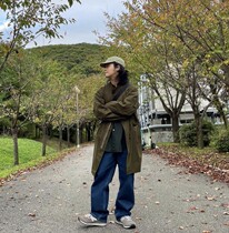 Korean designer hot brand M65 fishtail parka detachable two-piece cotton jacket windbreaker