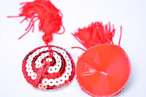 Yueyue erotic lingerie breast patch invisible silicone bra tassel heart-shaped bright sex breast patch nipple bc