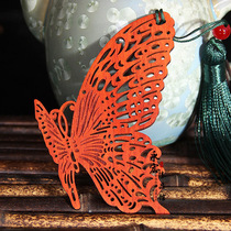Red pear butterfly bookmark mahogany shaped bookmark customizable LOGO entrepreneurial sandalwood bookmark