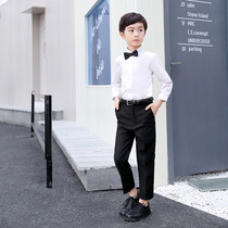 Childrens shirt suit Dress Boys  formal performance suit British style Big childrens host shirt performance suit