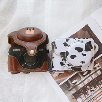 Applicable to Canon G7X one two and three generations of universal 3 Cartoon ii camera bag White 2 black leather case shockproof iii