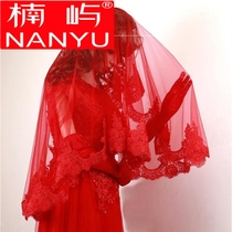 Red gauze cover head Xiuhe red cover yarn wedding translucent lace 2020 cover head Chinese style out of the cabinet headscarf