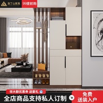 Door entrance cabinet shoe cabinet integrated light luxury style entrance door simple modern home door screen living room partition cabinet