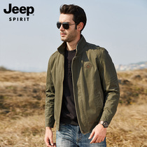 JEEP jacket mens spring and autumn 2021 New loose collar thin mens coat casual middle-aged mens tide coat