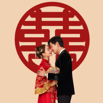 Happy word wedding sticker big number wedding house decoration cloth set suit wedding celebration supplies big full headboard door door sticker with double joy