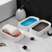 Simple bathroom bath soap box double drain shelf Wall-mounted soap box creative double drain soap box