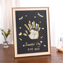 diy couple handprint photo frame color print handprint according to palm print oil painting paint ink paste hundred days commemorative gift
