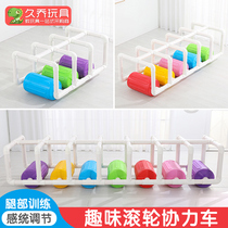 Kindergarten outdoor sports equipment multi-person roller co-CAR childrens toys sensory integration training equipment