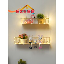 Creative wall shelf Bedroom living room bathroom Kitchen wall bedside wall hanging basket storage rack Free hole pylons