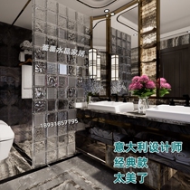 Glass brick glass partition translucent clean noble crystal brick partition wall screen dry and wet separation glass porch