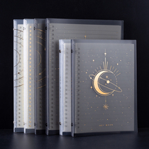 Loose-leaf book B5 notebook super thick removable shell soft leather Cornell for the core Korean grid book A5 horizontal line college student simple coil book binder ring paper transparent bronzing