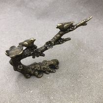 Antique Miscellaneous incense small ornaments Magpie dengmei home craft desktop ornaments retro bronze