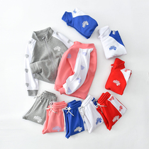 Childrens sports suit boy necropolis girl cardiovert zipped spring and autumn foreign air girl stand spring dress CUHK Tong