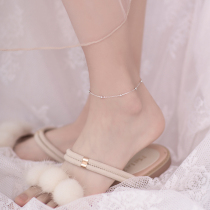 Small silver bead anklet s925 sterling silver female design sensual Korean version of simple personality fashion net red ankle chain female