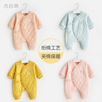 Newborn baby clothes Spring and Autumn Winter men and women thin cotton cotton cotton warm ha clothing monk 0 Set 3 month treasure treasure jumpsuit