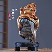 Authentic Taihang cliff cypress root bouldering Maitreya Buddha root carving wood carving ornaments living room entrance home decoration crafts