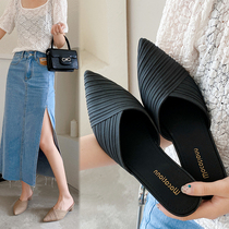 2021 summer new pointed waterproof rain boots low-top wedge high-heeled bag slippers womens wild one-pedal sandals
