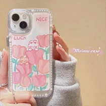 Beauty Shepherd S Tulip Bunny Little Bear Rabbit applies Apple 13promax mobile phone shell iphone13 silicone gel 12 cute woman money 11 transparent xr cartoon xsmax soft 8p