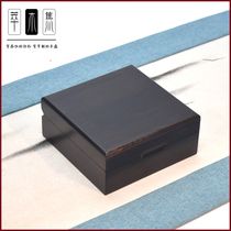 Purple sandalwood square flip jewelry box classical jewelry box hand string box bracelet Box Medal commemorative coin box mahogany