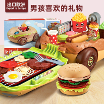 Childrens toy boy 2021 New House toolbox burger plastic simulation Kitchen barbecue female gift