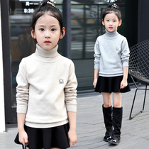 Girls turtleneck sweater Korean version 2021 new spring and autumn childrens top thick childrens pullover sweater