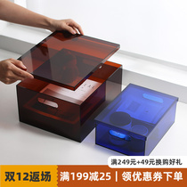 Empty Meow Meow] Storage Box storage household book turnover box toy finishing box acrylic storage box dust-proof