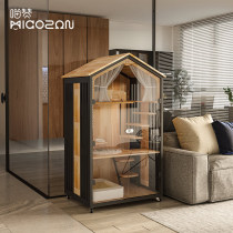 Meow Zan cat cage villa solid wood luxury three-story household indoor cat room climbing frame large high-end cat display cabinet