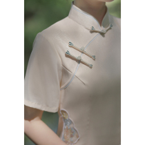White improved daily cheongsam girl 2021 new summer French niche retro temperament young long