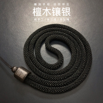 Sandalwood pendant with rope in Milan Rope Black Necklace Rope for men and women Jade Jade Pendant Pendant with Green Buckle Pendant Rope