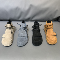 Male Shoes Spring Wave Shoes 2022 New Flip Fur Casual Shoes High Tide Men Genuine Leather Magic Sticker Clown Shoes Men