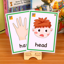 English words early education flash card kindergarten childrens body parts recognition card waterproof 30 baby enlightenment teaching aids