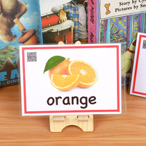 English early education flash card with word pronunciation Fruit cognition card 28 kindergarten childrens English enlightenment teaching aids