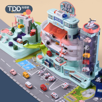 Childrens car parking building 3-year-old 4 boys puzzle brain girl toy baby break through the track train