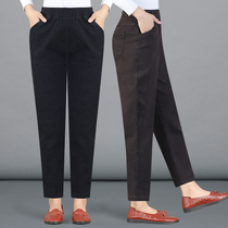 Mother pants childrens spring and autumn Harlan radish trousers middle-aged people winter plus velvet thickened loose middle-aged womens pants