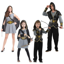 Halloween dance costume cos parent-child June 1 performance rogue Robin Hood female Knight Archer Archer Hunter suit