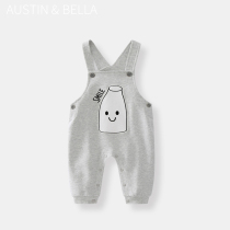 Austinbella baby pants men spring and autumn one year old baby clothes autumn clothes early autumn dark buckle can open crotch