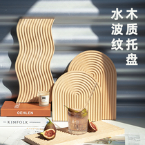 ins water corrugated wood pallet gourmet photography props background cloth wavy bread tray beech wood home casserin wood pancake cake dessert swing pieces to decorate small objects