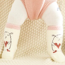 Coral velvet socks baby autumn and winter thickened warm cute baby floor socks non-slip toddler cooler