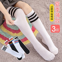 Girls long tube socks summer thin breathable children over knee football mesh mesh stockings tall baby