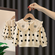 Girls necropolis 2022 new childrens foreign air blouses childrens clothes and womens Korean teas in the spring and autumn clothes