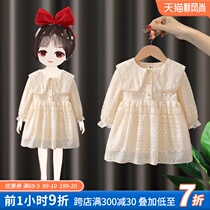  Girls autumn dress 2021 new spring and autumn childrens clothing childrens skirt Western style little virgin baby princess skirt