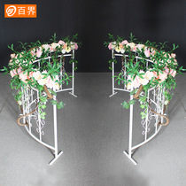 Baijie new European wrought iron fence wedding props Roman curved railings stage ornaments gardening decoration props