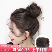 Real hair hair ring meatballs hair decoration wig womens plate hair wig ring grab clip Ancient style wig bag lazy fluffy artifact