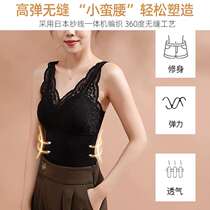 Sexy lace beauty back slim body with chest pad underwear bra one-piece abdomen warm vest female base Joker