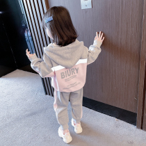 Girl Spring Clothing Suit 2022 New Sports Women Baby Spring Autumn Ocean Gas Children Casual Trendy Net Red Two Sets
