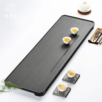 Whole piece of Wujin Stone Tea Plate Japanese Home Simple Stone Stone Slate Stone Tea Sea Royal Court Jade Tea Tan Gift