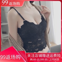 Camel vest women with chest pad sexy lace wrap underwear anti-light can wear beautiful back bra summer